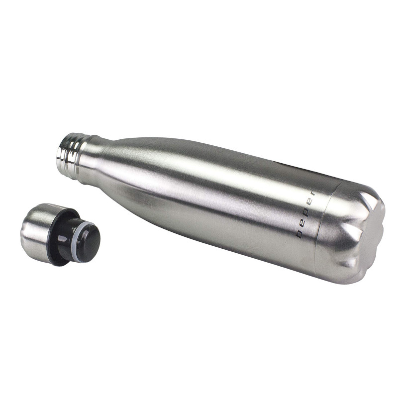 Термо бутилка Beper BI.505, 500 мл, Двойни стени, Без BPA, Неръждаема стомана, Инокс