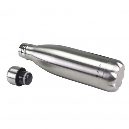 Термо бутилка Beper BI.505, 500 мл, Двойни стени, Без BPA, Неръждаема стомана, Инокс