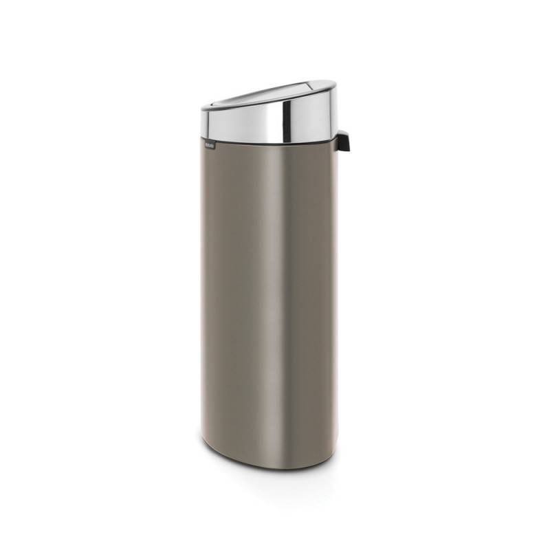 Кош за боклук Brabantia Touch Bin New 650529, 40 л, Безшумно и плавно затваряне, Плосък гръб, Сив/инокс