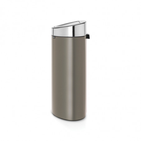 Кош за боклук Brabantia Touch Bin New 650529, 40 л, Безшумно и плавно затваряне, Плосък гръб, Сив/инокс