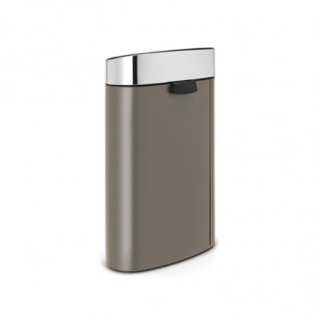 Кош за боклук Brabantia Touch Bin New 650529, 40 л, Безшумно и плавно затваряне, Плосък гръб, Сив/инокс