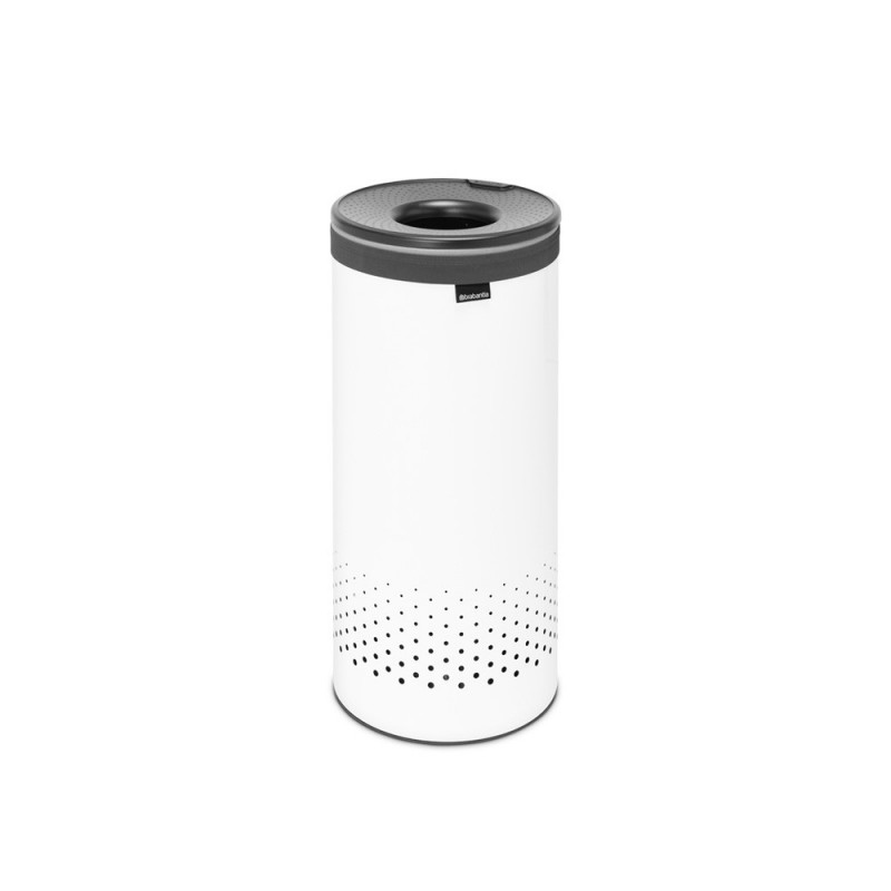 Кош за пране Brabantia 1004178, 35 л, Пластмасов капак, Пълнене без отваряне, Вентилационни отвори, Бял
