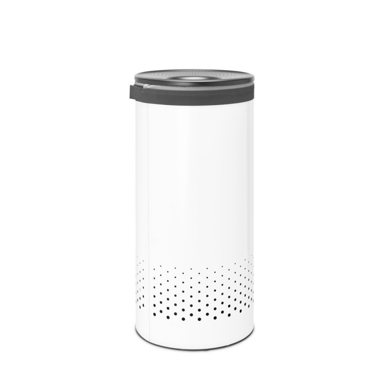 Кош за пране Brabantia 1004178, 35 л, Пластмасов капак, Пълнене без отваряне, Вентилационни отвори, Бял