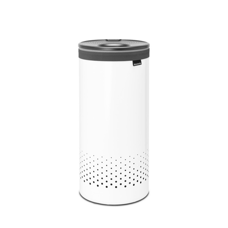 Кош за пране Brabantia 1004178, 35 л, Пластмасов капак, Пълнене без отваряне, Вентилационни отвори, Бял