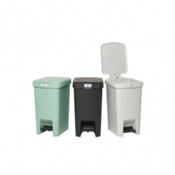 Кош за боклук с педал Brabantia StepUp 1008479, 16 л, Екологични материали, Голям отвор, Тъмносив