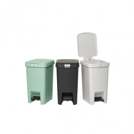 Кош за боклук с педал Brabantia StepUp 1008479, 16 л, Екологични материали, Голям отвор, Тъмносив