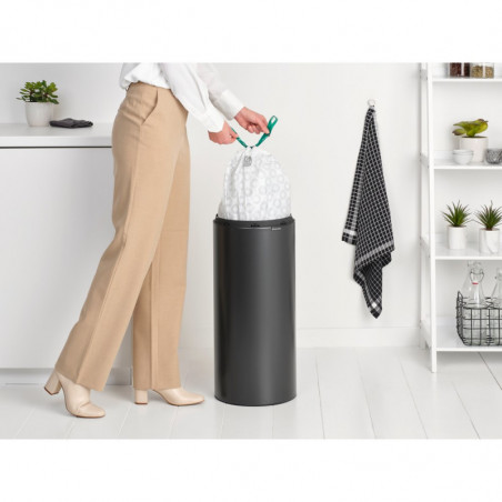 Кош за боклук Brabantia Touch Bin New 1008860, 30 л, Безшумно и плавно затваряне, Тъмносив