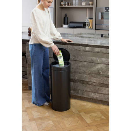 Кош за боклук Brabantia Touch Bin New 1008860, 30 л, Безшумно и плавно затваряне, Тъмносив