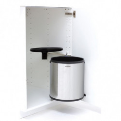 Кош за боклук за вграждане Brabantia Built-In 647044, 15 л, Широк отвор, Пластмасова вътрешна кофа, Инокс