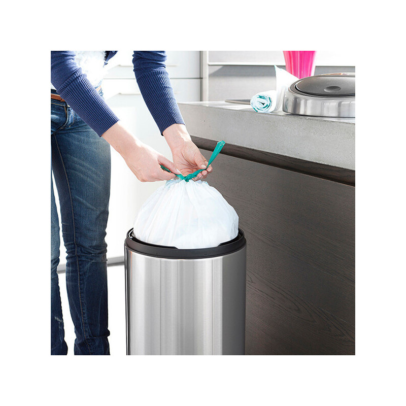 Торба за кош Brabantia размер 647064 G, 23-30L, 40 броя, бели