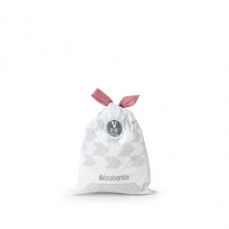 Торбички за кош Brabantia PerfectFit NewIcon 650533, Размер V, 3 л, 20 броя, Бял