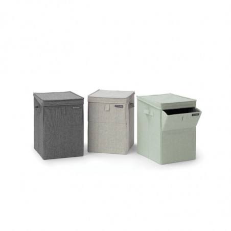 Кутия за пране Brabantia Stackable 1000827, 35 л, Преден отвор, Широк капак, Сгъваема, Сив