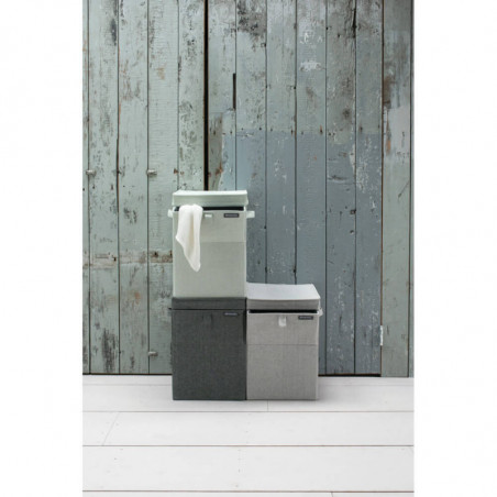 Кутия за пране Brabantia Stackable 1000827, 35 л, Преден отвор, Широк капак, Сгъваема, Сив
