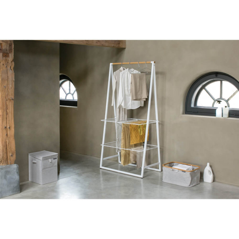 Кутия за пране Brabantia Stackable 1000827, 35 л, Преден отвор, Широк капак, Сгъваема, Сив