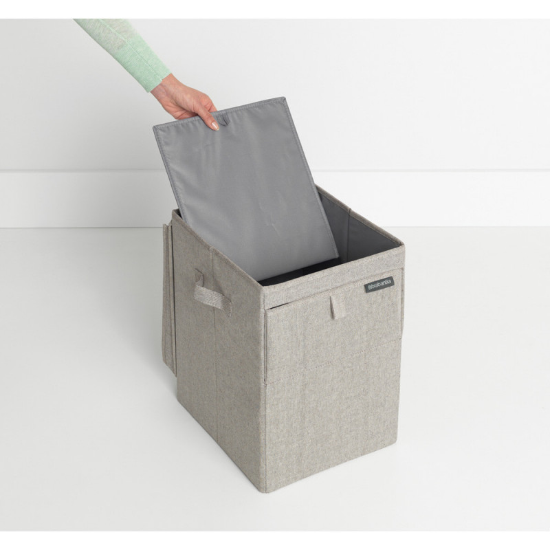 Кутия за пране Brabantia Stackable 1000827, 35 л, Преден отвор, Широк капак, Сгъваема, Сив