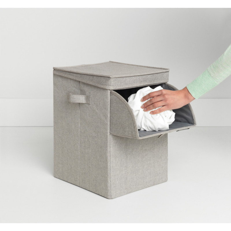 Кутия за пране Brabantia Stackable 1000827, 35 л, Преден отвор, Широк капак, Сгъваема, Сив