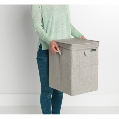Кутия за пране Brabantia Stackable 1000827, 35 л, Преден отвор, Широк капак, Сгъваема, Сив