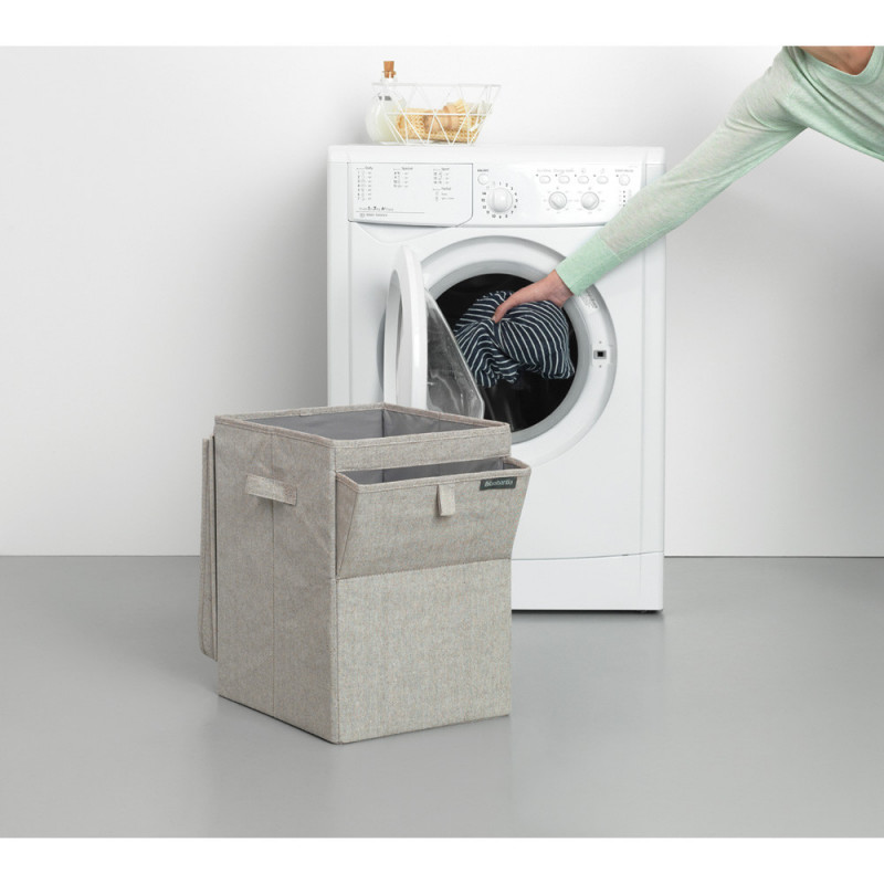 Кутия за пране Brabantia Stackable 1000827, 35 л, Преден отвор, Широк капак, Сгъваема, Сив