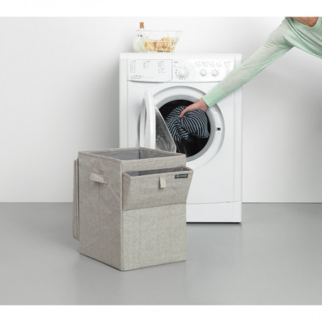 Кутия за пране Brabantia Stackable 1000827, 35 л, Преден отвор, Широк капак, Сгъваема, Сив
