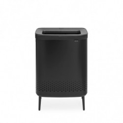 Кош за пране Brabantia Bo 1004177, 2x45 л, Пълнене без отваряне, Вентилационни отвори, Регулируеми крачета, Черен