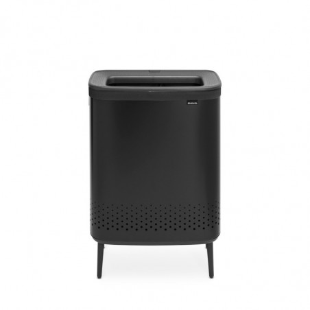 Кош за пране Brabantia Bo 1004177, 2x45 л, Пълнене без отваряне, Вентилационни отвори, Регулируеми крачета, Черен