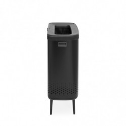 Кош за пране Brabantia Bo 1004177, 2x45 л, Пълнене без отваряне, Вентилационни отвори, Регулируеми крачета, Черен