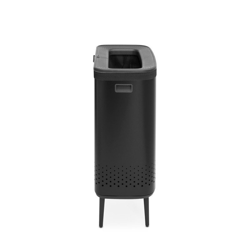 Кош за пране Brabantia Bo 1004177, 2x45 л, Пълнене без отваряне, Вентилационни отвори, Регулируеми крачета, Черен