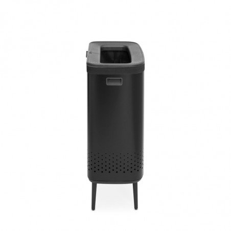 Кош за пране Brabantia Bo 1004177, 2x45 л, Пълнене без отваряне, Вентилационни отвори, Регулируеми крачета, Черен