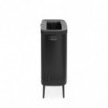 Кош за пране Brabantia Bo 1004177, 2x45 л, Пълнене без отваряне, Вентилационни отвори, Регулируеми крачета, Черен