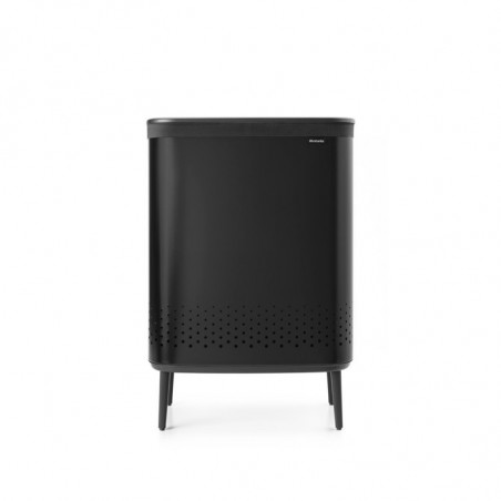 Кош за пране Brabantia Bo 1004177, 2x45 л, Пълнене без отваряне, Вентилационни отвори, Регулируеми крачета, Черен