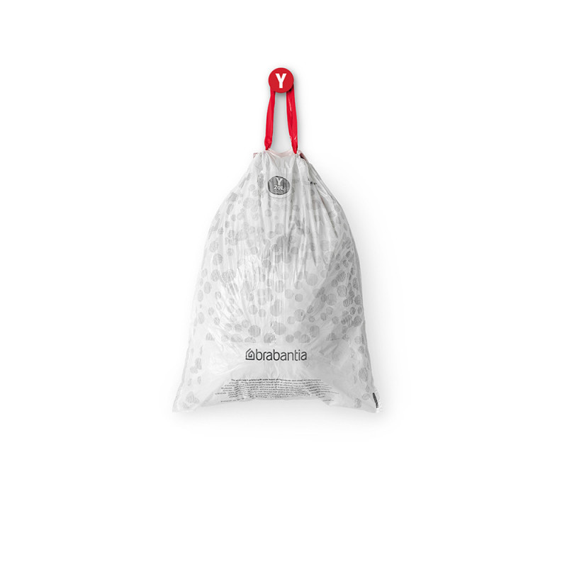 Торбички за кош Brabantia PerfectFit NewIcon 1005490, Размер Y, 20 л, 40 броя, Бял