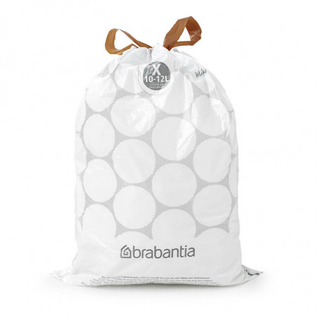 Торба за кош Brabantia PerfectFit NewIcon/Bo 1005582, Размер X, 10-12 л, 40 броя, Бял
