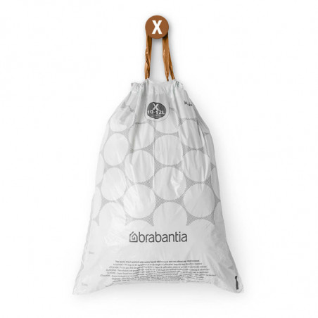 Торба за кош Brabantia PerfectFit NewIcon/Bo 1005582, Размер X, 10-12 л, 40 броя, Бял