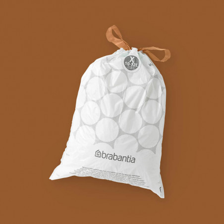 Торба за кош Brabantia PerfectFit NewIcon/Bo 1005582, Размер X, 10-12 л, 40 броя, Бял