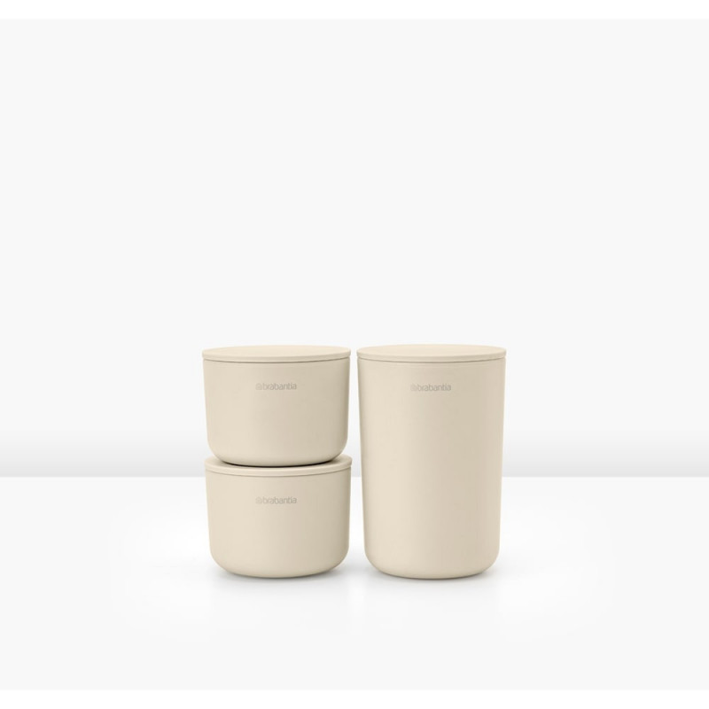 Комплект за съхранение на принадлежности Brabantia ReNew 1006269, 3 части, Меко дъно против пързаляне, Бежов