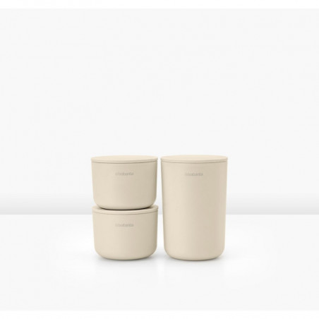 Комплект за съхранение на принадлежности Brabantia ReNew 1006269, 3 части, Меко дъно против пързаляне, Бежов