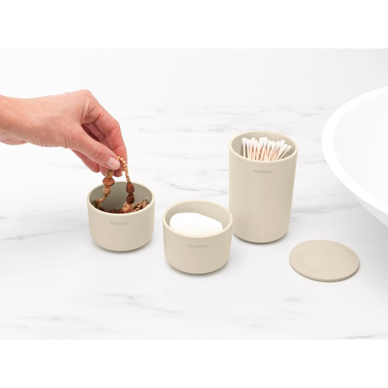 Комплект за съхранение на принадлежности Brabantia ReNew 1006269, 3 части, Меко дъно против пързаляне, Бежов