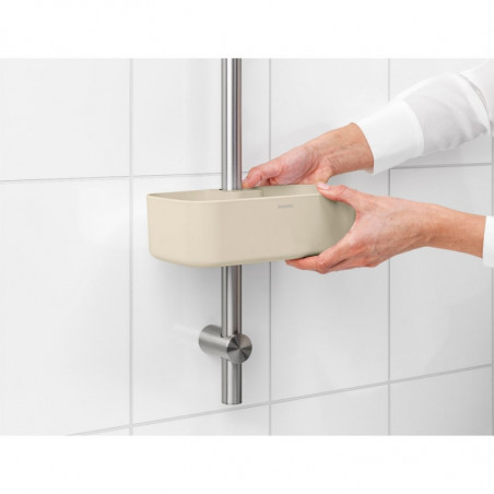 Органайзер за душ Brabantia ReNew 1006272, 7.5х13.3х24.4 см, Дъно с отвори за вода, Устойчивост на корозия, Бежов