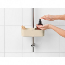 Органайзер за душ Brabantia ReNew 1006272, 7.5х13.3х24.4 см, Дъно с отвори за вода, Устойчивост на корозия, Бежов