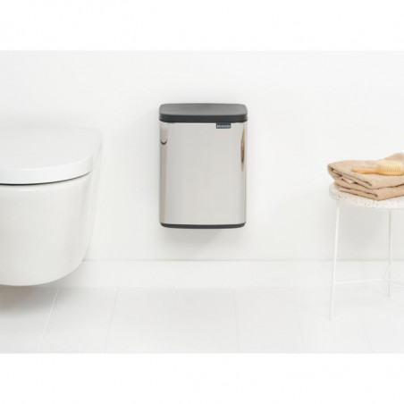 Кош за боклук Brabantia Bo Small 1006630, 7 л, Плавно и безшумно отваряне, Противоплъзгаща основа, Инокс