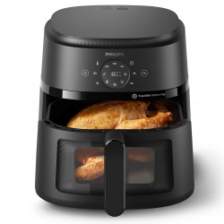 Фритюрник с горещ въздух AirFryer Philips NA230/00, 1700W, 6.2л, 60-200C, 13 програми, Таймер, Rapid Air, Черен