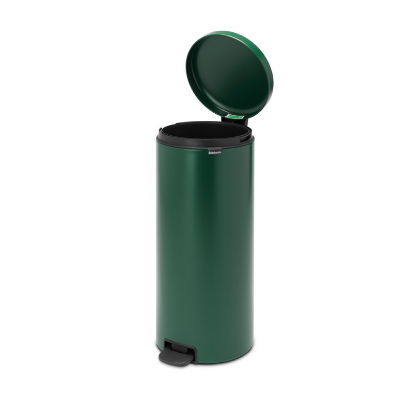 Кош за боклук с педал Brabantia NewIcon 1003210, 30 л, Плавно затваряне, Противоплъзгаща основа, Тъмнозелен