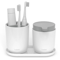 Органайзер за баня Trebonn 3025140, Разглобяем, Гумени крачета, Бял/сив