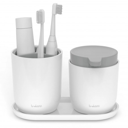 Органайзер за баня Trebonn 3025140, Разглобяем, Гумени крачета, Бял/сив