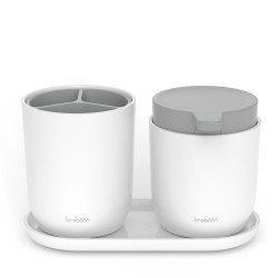 Органайзер за баня Trebonn 3025140, Разглобяем, Гумени крачета, Бял/сив