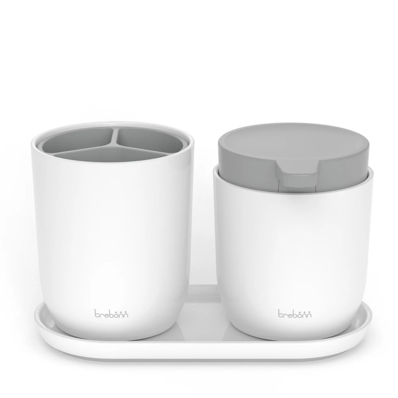 Органайзер за баня Trebonn 3025140, Разглобяем, Гумени крачета, Бял/сив