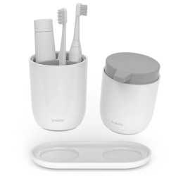 Органайзер за баня Trebonn 3025140, Разглобяем, Гумени крачета, Бял/сив