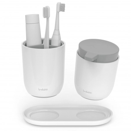 Органайзер за баня Trebonn 3025140, Разглобяем, Гумени крачета, Бял/сив