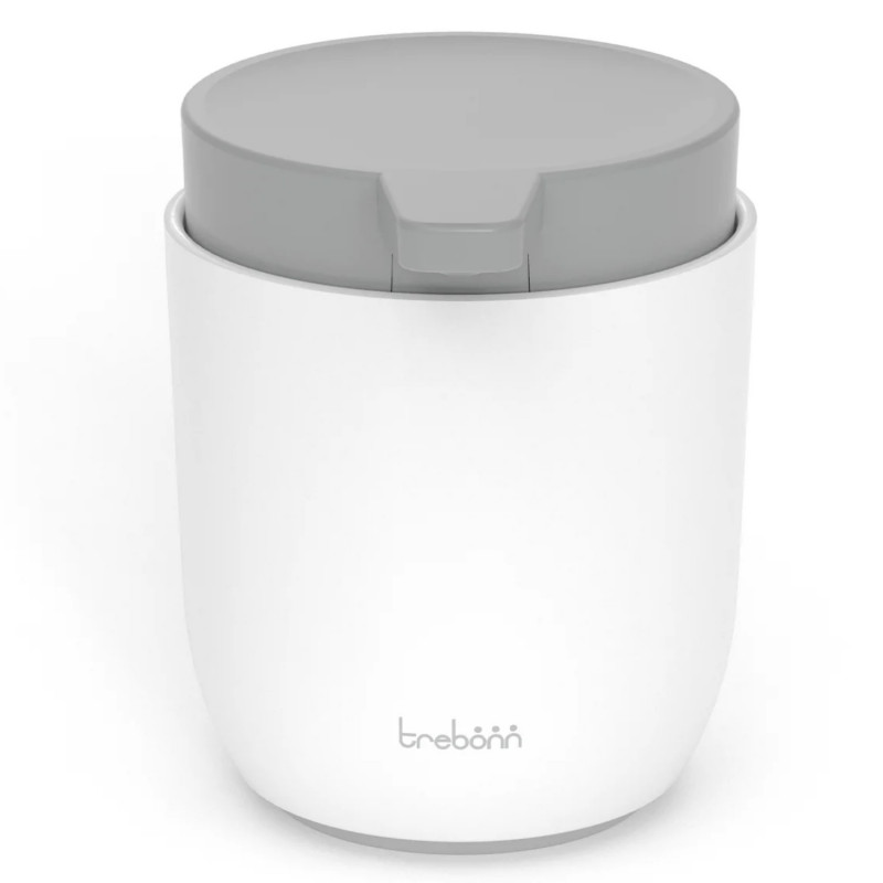 Диспенсър за сапун Trebonn 3025120, Работа чрез натиск, 300 мл, Широк отвор, Голяма помпа, Бял/сив