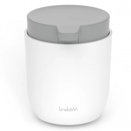 Диспенсър за сапун Trebonn 3025120, Работа чрез натиск, 300 мл, Широк отвор, Голяма помпа, Бял/сив